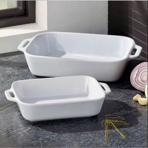 Staub White Ceramic Baking Dish Set